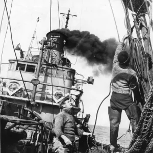 Kingston Amber Print: Trawlers at Sea, 1958