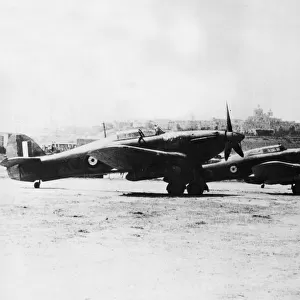 Hurricanes lined up ready to take off in defence of Malta