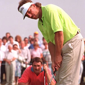 IAN BOTHAM ARCHIVE: IAN BOTHAM AND NIGEL MANSELL IN ACTION ON GOLF COURSE DURING
