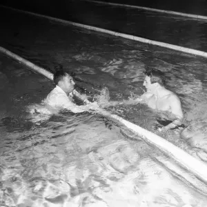Ian MacIntosh Black, Scottish swimmer, pictured with coach, at the Empire Games, Cardiff Ian MacIntosh Black, Scottish swimmer, pictured with coach, at the Empire Games, Cardiff