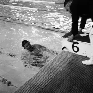 Ian MacIntosh Black, Scottish swimmer, pictured with coach, at the Empire Games, Cardiff Ian MacIntosh Black, Scottish swimmer, pictured with coach, at the Empire Games, Cardiff