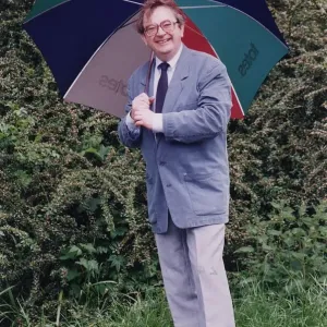Ian McCaskill British weather presenter at a garden DBase Ian McCaskill British weather presenter at a garden DBase