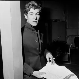 Ian McKellen, actor, pictured in rehearsal in 1968. Ian is reading Ian McKellen, actor, pictured in rehearsal in 1968. Ian is reading