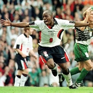Ian Wright Celebrates His Goal After Scoring For England against South Africa at