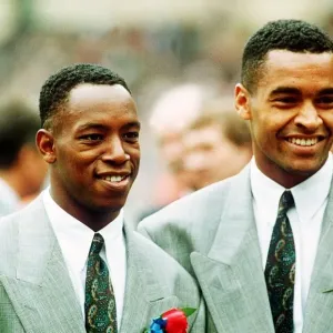 Ian Wright Football England and Crystal Palace with fellow player Mark Bright Ian Wright Football England and Crystal Palace with fellow player Mark Bright