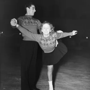 1952 Print of Ice Skating Dancers 1952 Print of Ice Skating Dancers