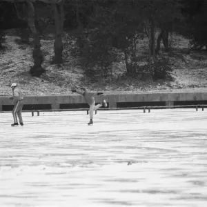 Ice Skating Print, Sutton Park, Birmingham 1986 Ice Skating Print, Sutton Park, Birmingham 1986