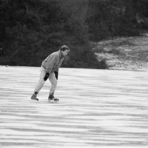 Ice Skating on frozen lake, Sutton Park, Birmingham, England, 17th February 1986 Ice Skating on frozen lake, Sutton Park, Birmingham, England, 17th February 1986