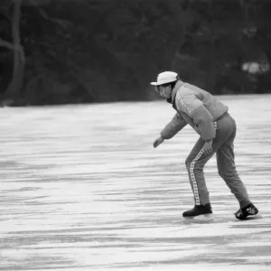 Ice Skating on frozen lake, Sutton Park, Birmingham, England, 17th February 1986 Ice Skating on frozen lake, Sutton Park, Birmingham, England, 17th February 1986