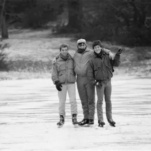 Ice Skating on frozen lake, Sutton Park, Birmingham, England, 17th February 1986 Ice Skating on frozen lake, Sutton Park, Birmingham, England, 17th February 1986