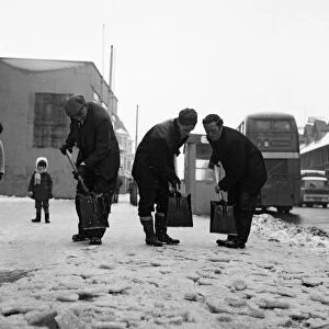 Icy pavements in Middlesbrough. 1971