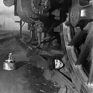 Ignorant of future health and safety rules, this keen femail engine cleaner literally Ignorant of future health and safety rules, this keen femail engine cleaner literally