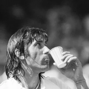 Print of Ilie Nastase at Wimbledon 1976 Print of Ilie Nastase at Wimbledon 1976