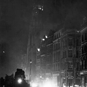Incendiary bombs seen here dropping on the City of London on the night of 29th December
