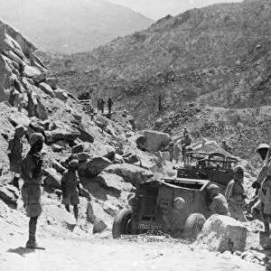Indian army soldiers on the frontline during the Battle for Keren in Eritrea during