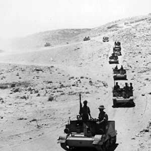 Indian Bren Gun carriers, manned by a famous Sikh Regiment, in the Western Desert