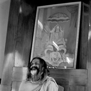 Indian religious spiritual leader Maharishi Mahesh Yogi. February 1968 Y01671-004