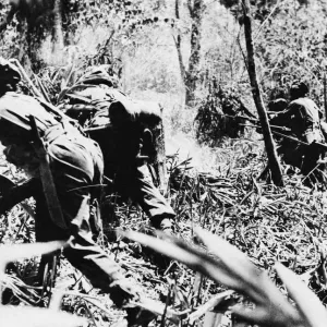 Print of Indian troops in Burma during World War II