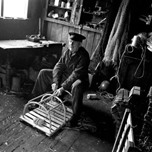 Industry: Fishing: An old fisherman of Beadnell on the Northumberland coast
