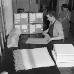 Infant shawls are packed and dispatched at The Shawl Factory of GH Hurt Infant shawls are packed and dispatched at The Shawl Factory of GH Hurt