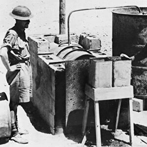This ingenious still for purifying water for the defenders of Tobruk was invented by