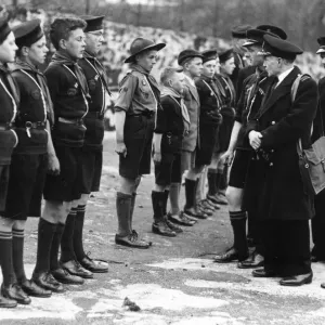 Inspection of Sea Scouts by Commander W. L. Rosseter of the Royal Navy at Paignton Inspection of Sea Scouts by Commander W. L. Rosseter of the Royal Navy at Paignton
