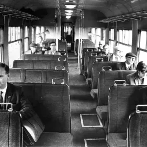 The interior of one of the Diesel Multiple Units cariiages that run on the Riverside Line The interior of one of the Diesel Multiple Units cariiages that run on the Riverside Line