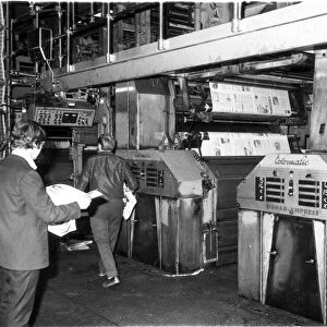 The interior of the machine room at the Daily Express Offices at Fleet Street