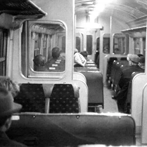 The interior of a new diesel train service to South Shields. The 5. 00 p. m