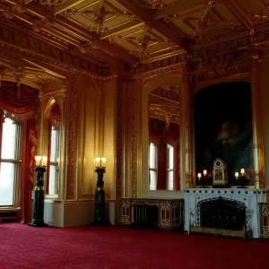 Interior view of Windsor Castle, restored after it was damaged by fire in 1992 Interior view of Windsor Castle, restored after it was damaged by fire in 1992