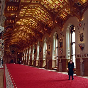 Interior view of Windsor Castle showing restoration after it was damaged by fire in 1992