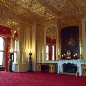 Interior view of Windsor Castle showing restoration after it was damaged by fire in 1992 Interior view of Windsor Castle showing restoration after it was damaged by fire in 1992