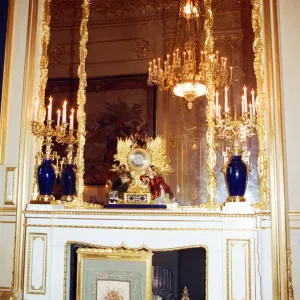 Interior view of Windsor Castle showing restoration after it was damaged by fire in 1992 Interior view of Windsor Castle showing restoration after it was damaged by fire in 1992