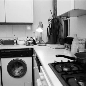 Interior views of accommodation in Clapham, London. Pictured, views of the kitchen