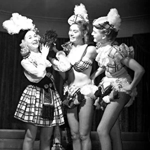 Irene Hilda and poodle and showgirls at the Pigalle December 1951