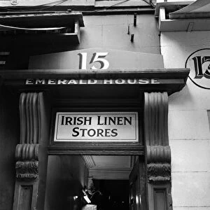 Irish linen shop in Belfast. Northern Ireland. 9th October 1963