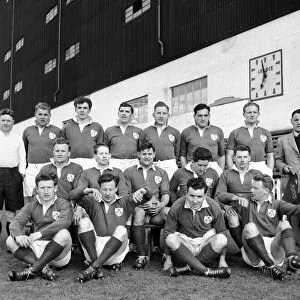 The Irish Team pose for a team photograph during the 1955 Five Nations Championship Circa