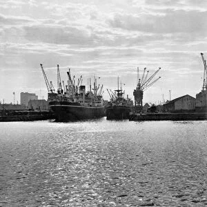 The iron masters district, River Tees, Middlesbrough. 22nd December 1966
