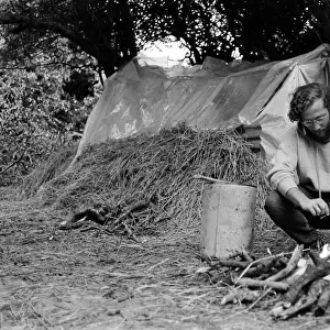 Isle of Wight Festival. People camping out. 21st August 1970