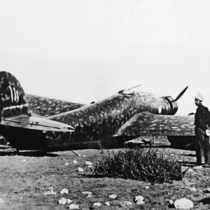 Italian bomber shot down at Beirut during Second World War. 16th December 1940 Italian bomber shot down at Beirut during Second World War. 16th December 1940