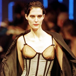 Italy Fashion Milan Fashion Week March 1998 A model on the catwalk modelling one of