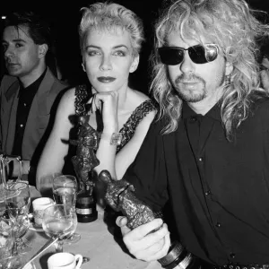 The Ivor Novello Awards. Pictured, Annie Lennox and Dave Stewart of Eurythmics