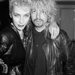 The Ivor Novello Awards. Pictured, Annie Lennox and Dave Stewart of Eurythmics