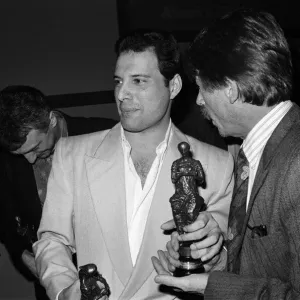 The Ivor Novello Awards. Pictured, John Deacon and Freddie Mercury of Queen with their