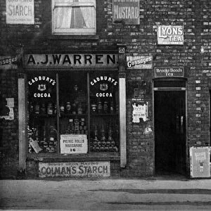 A J Warrens shop, Otford, a village in the Sevenoaks District of Kent. Circa 1920