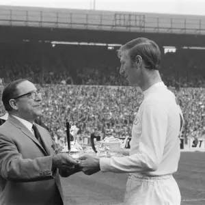 Jack Charlton for Leeds United, at Elland Road, Leeds, celebrating his 500 appearance for