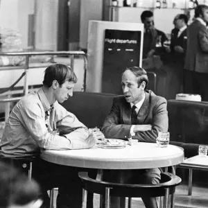 Jack Charlton and Bobby Charlton at Heathrow Airport, London Print Jack Charlton and Bobby Charlton at Heathrow Airport, London Print