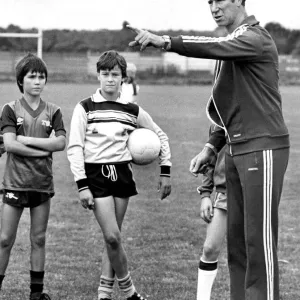 Jack Charlton shows off his skills at a coaching session in August 1983 Jack Charlton shows off his skills at a coaching session in August 1983