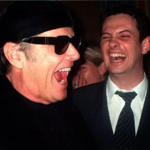 Black and White Print of Jack Nicholson Sharing a Joke with Matthew Wright Black and White Print of Jack Nicholson Sharing a Joke with Matthew Wright