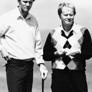 Jack Nicklaus golfer and son playing golf Jack Nicklaus golfer and son playing golf